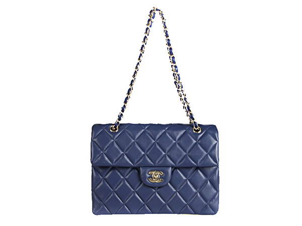 AAA Chanel Classic Flap Bag Lambskin Leather 2215 Royalblue Fake